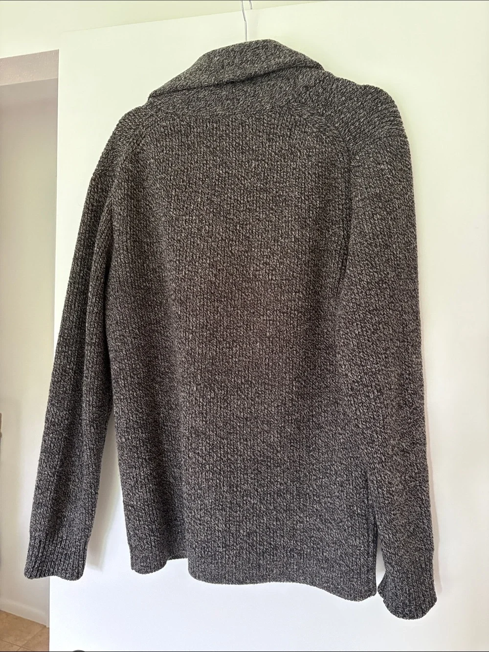 J. Crew Men's Shawl Collar Cardigan Sweater - Charcoal Gray